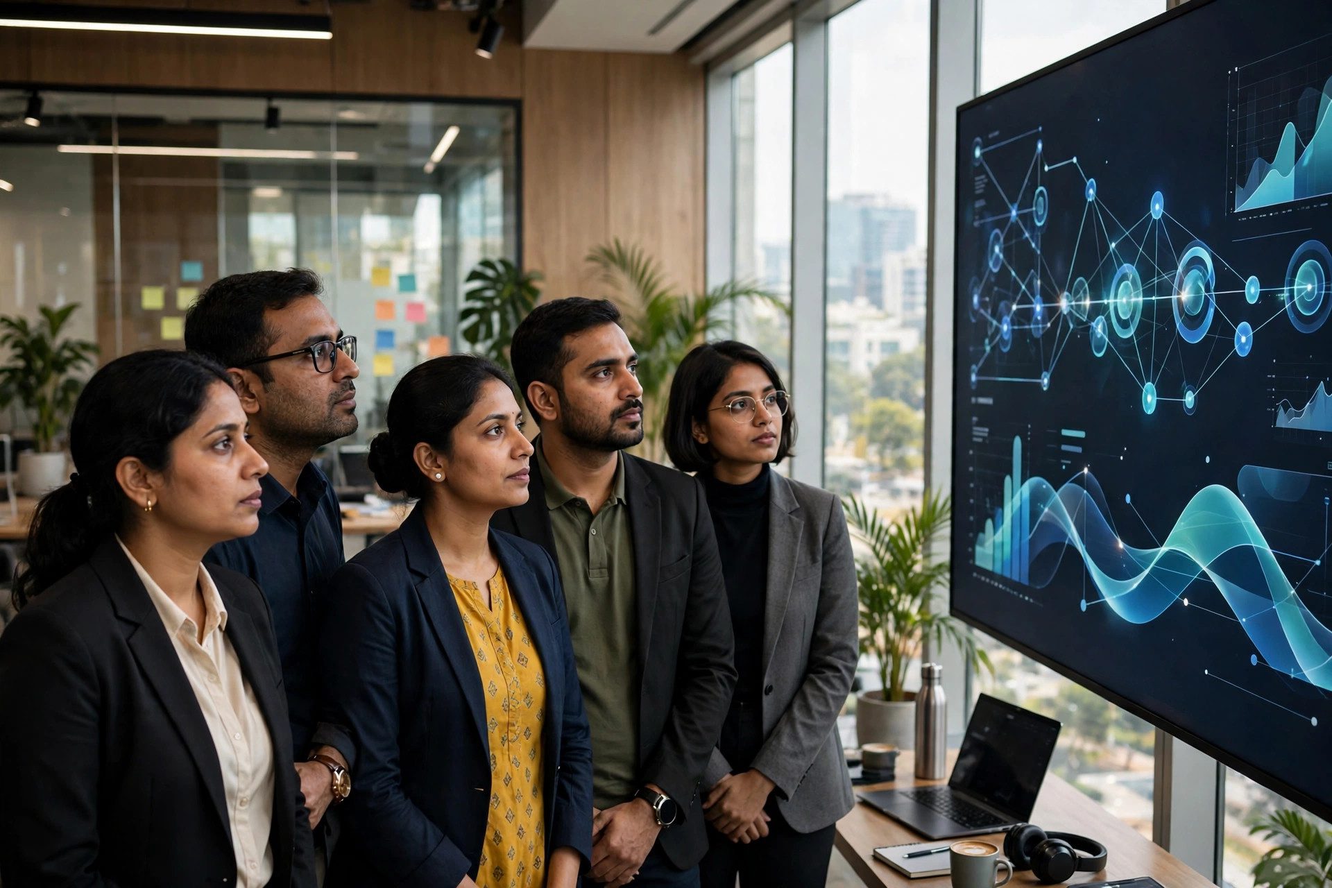 Indian data and AI engineering team reviewing production data pipelines